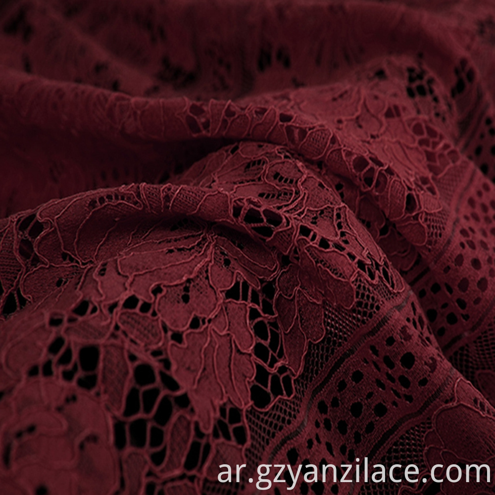 Red Cotton Corded Lace